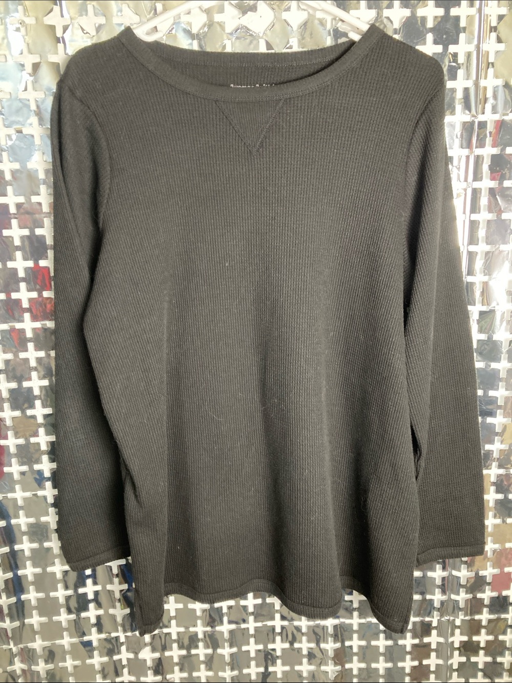 Woman Within Black Thermal Crewneck Sweater